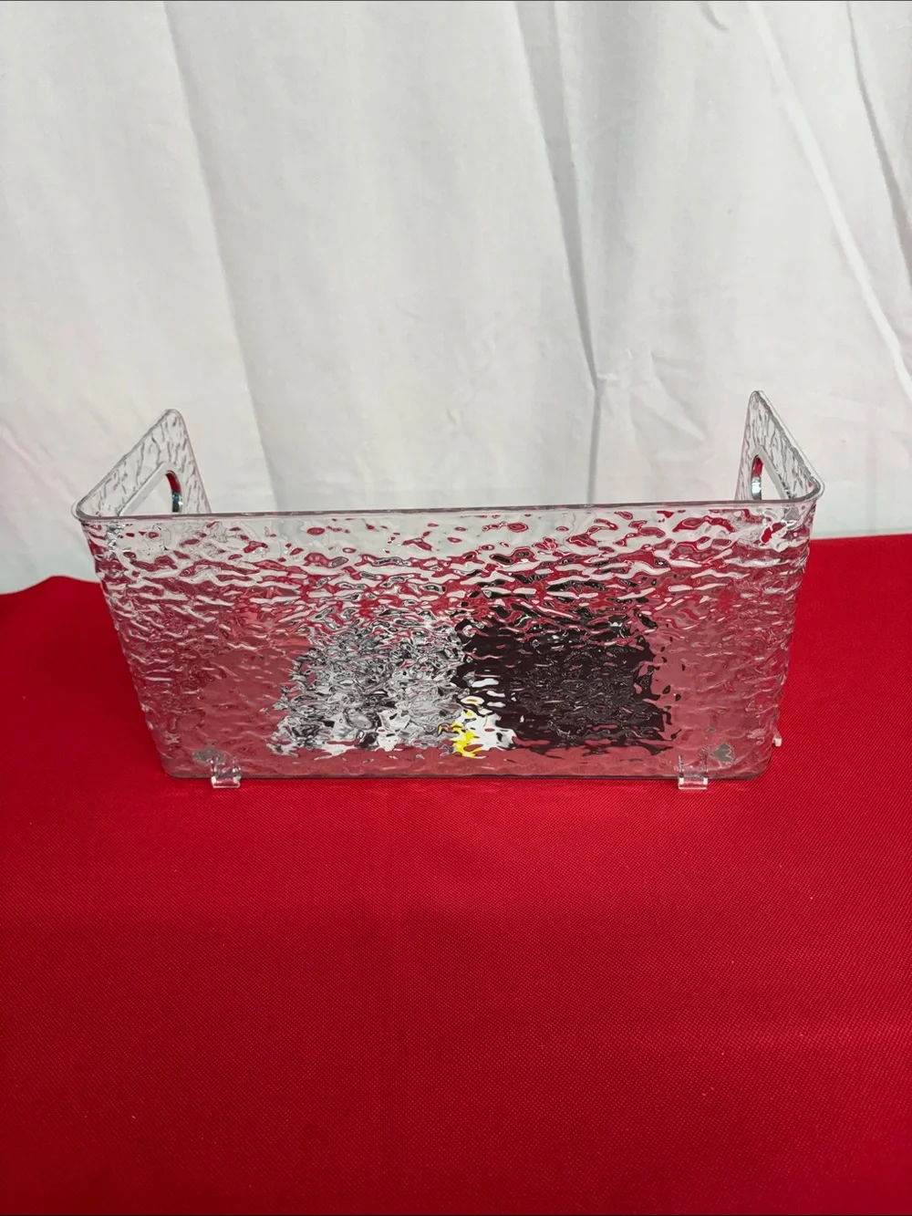 ELLE Clear Textured Glacial Cosmetic Organizer with Side Handles